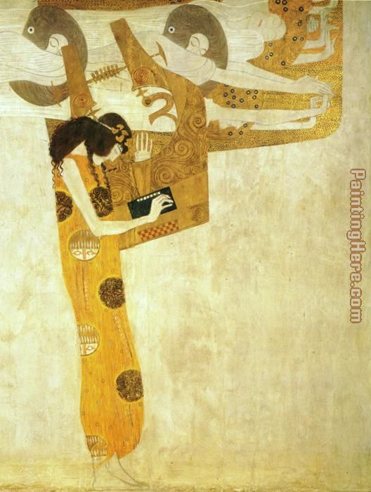 Longing for Happiness painting - Gustav Klimt Longing for Happiness art painting